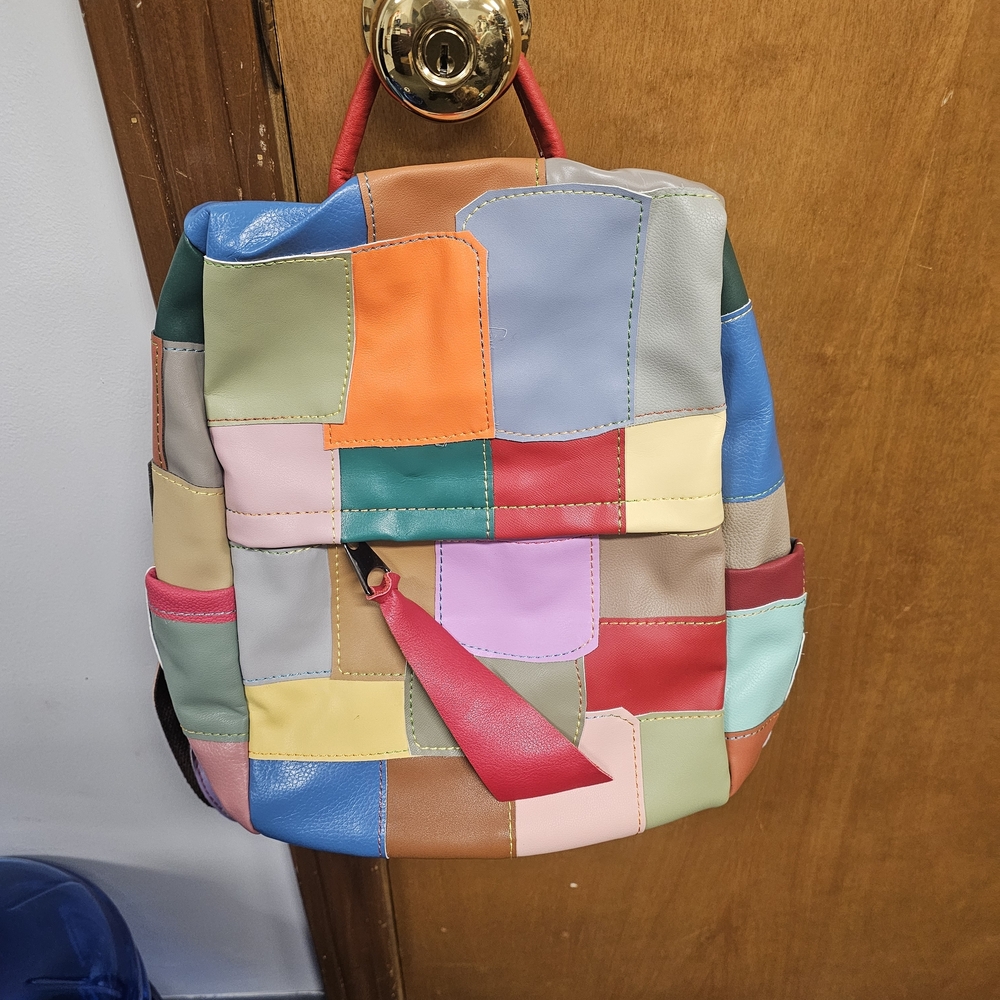 Colorful Patchwork Backpack - image 1